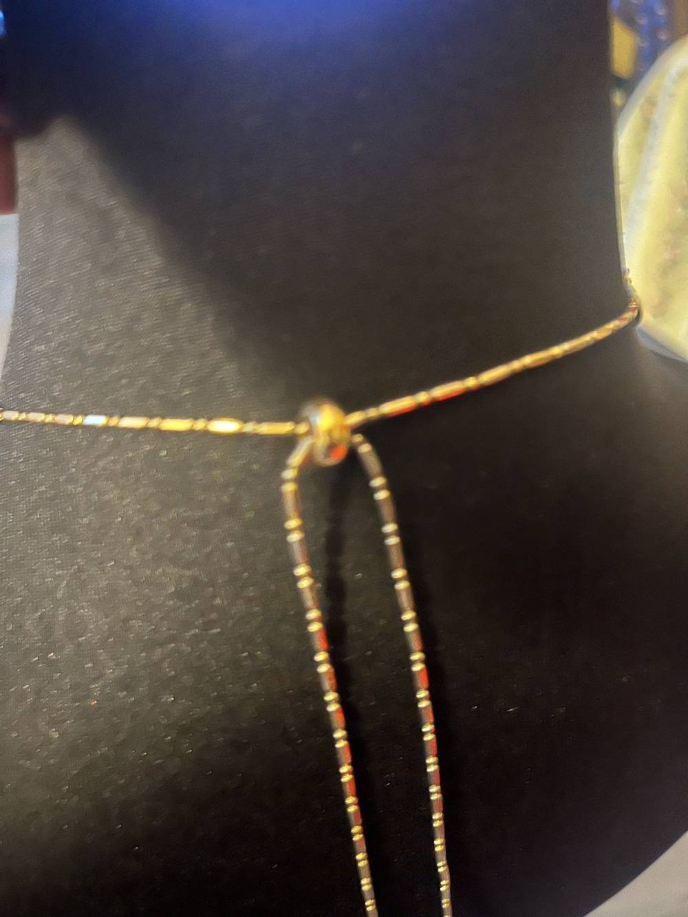 Adjustable Gold-Tone Beaded Lariat Necklace